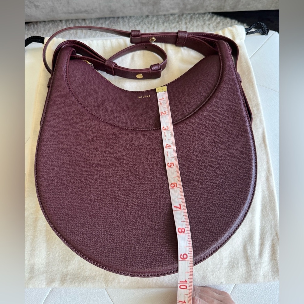 Polene Numero Dix Large Burgundy Sandalwood Leather Shoulder Crossbody Handbag - Picture 13 of 16